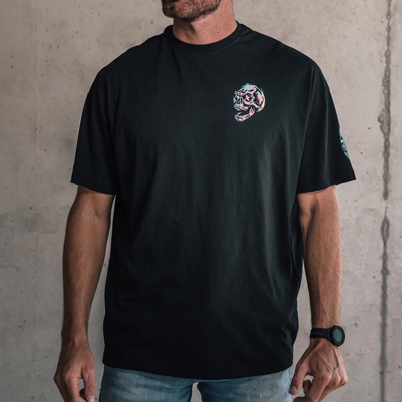 PRiDEorDiE skull oversize T-Shirt -black